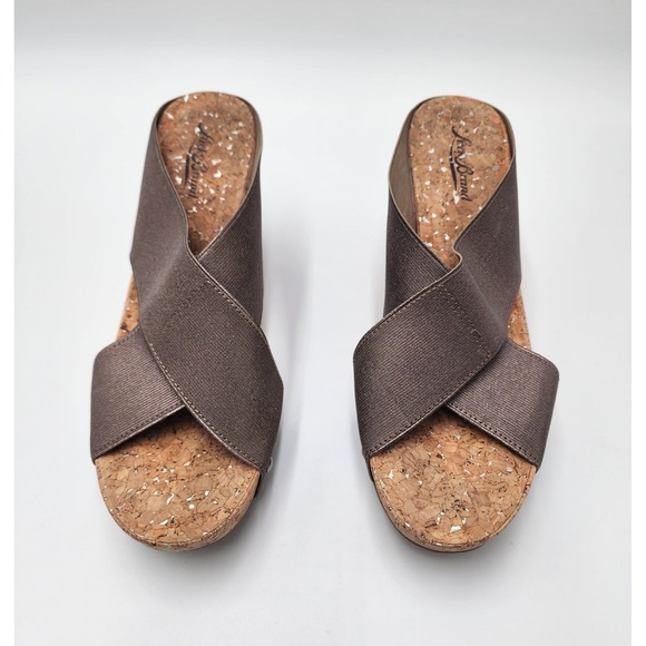 WOMENS LUCKY BRAND WEDGE SANDALS BROWN SIZE 9M - Picture 1 of 16